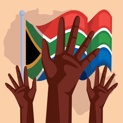 Wall Mural - happy heritage day with hands