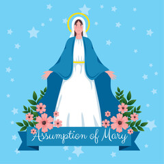 Wall Mural - assumption of mary in ribbon