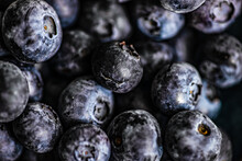 Close-Up Full Frame Of Fresh Blueberries