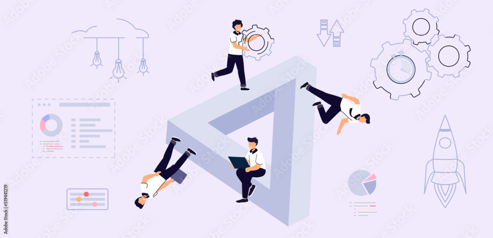 Business team solution Team communication abstract concept vector ...