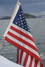 American Flag On The Ship