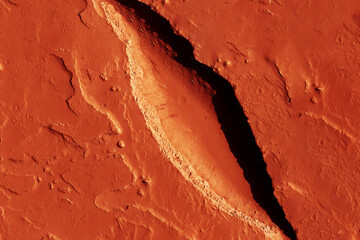 Wall Mural - volcano on the planet mars. elements of this image furnished by nasa