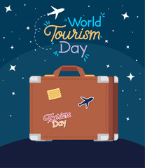 Wall Mural - world tourism day lettering card