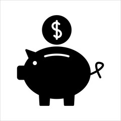 Wall Mural - Piggy bank. Fully customizable icon vector in outline style.