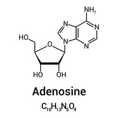 Sticker - chemical structure of Adenosine (C10H13N5O4)