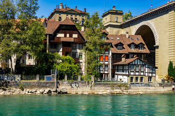 Sticker - River Aare in the city of Bern - the capital of Switzerland - travel photography