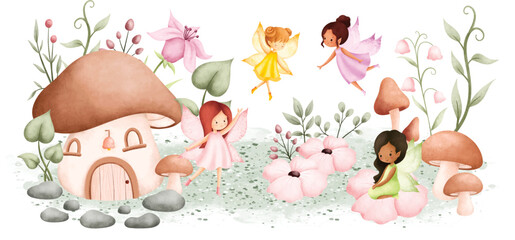 Plakat dziewczynka ogród natura ładny dzieci