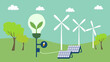 green energy, ecosystem, wind energy, wind, electricity, recycling energy with reuseable energy