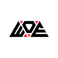 WOE Triangle Letter Logo Design With Triangle Shape. WOE Triangle Logo Design Monogram. WOE Triangle Vector Logo Template With Red Color. WOE Triangular Logo Simple, Elegant, And Luxurious Logo...