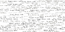 Black Handwritten Illegible Phrases Seamless Pattern On White Background. Old Script Texture. Monochrome Notebook Vintage Page. Retro Unreadable Hand Drawn Document. Ink Doodle Cursive
