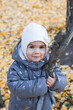 © Nadezhda Zaitceva - Smiling little girl walking in autumn park.