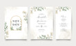 © siti - Set of wedding invitation templates with flowers and leaves