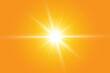 © kulinskaia - Warm sun on a yellow background. Leto.bliki solar rays.Оrange yellow background.