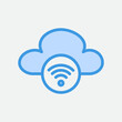 © Anconerdesign - Wifi icon in blue style about cloud computing, use for website mobile app presentation