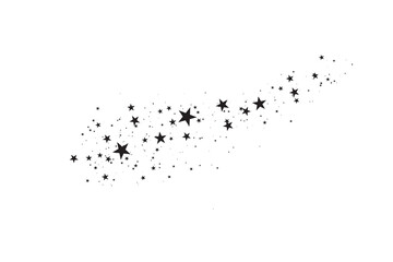 Wall Mural - stars on a white background. black star shooting with an elegant star.meteoroid, comet, asteroid, st