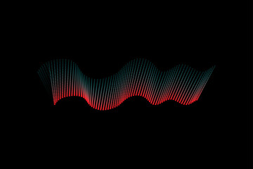 Wall Mural - Sound wave illustration on a dark background. Abstract blue digital equalizer indicators. Voice graph meter or audio electronic tracks.Vector horizontal sonic vibration spectrum.