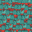 Seamless pattern with cacti. Print for textile, wallpaper, covers, surface. For fashion fabric.