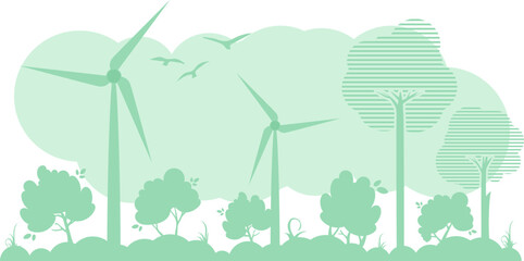 green background on the theme of green energy and eco. vector.