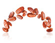 © Krafla - Tasty dried dates in the air isolated on a white background
