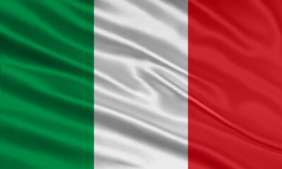 Wall Mural - Italy flag design. Waving Italy flag made of satin or silk fabric. Vector Illustration.