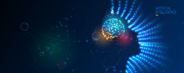 Conceptual technology illustration of artificial intelligence