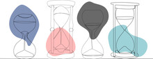 Hourglass Drawing By One Continuous Line Vector