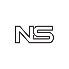 Wall Mural - Initial letter NS minimalist art logo vector