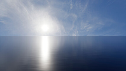 Wall Mural - the sky and water are reflections of the setting sun. 3d render