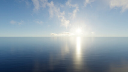 Wall Mural - the sky and water are reflections of the setting sun. 3d render