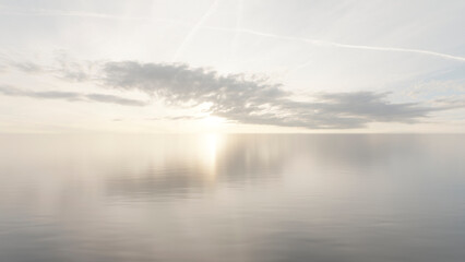 Wall Mural - the sky and water are reflections of the setting sun. 3d render