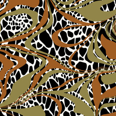 Abstract zebra skin wavy pattern. Vector design for fashion print and backgrounds.	