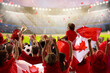 © famveldman - Canada football team supporter on stadium.