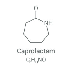 Poster - chemical structure of Caprolactam (C6H11NO)