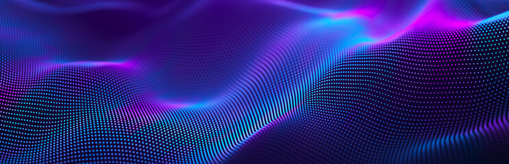 Musical wave. Beautiful illustration with connected dots and lines. Digital network background. 3D