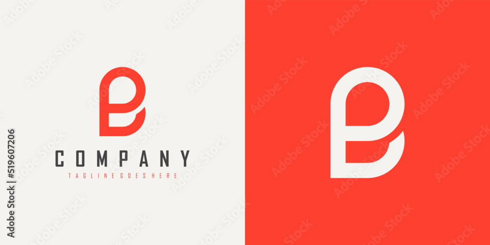 Simple Initial Letter P and B Linked Logo isolated on Double Background ...