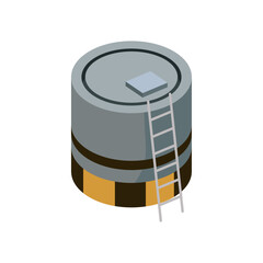 Sticker - tank with stairs isometric style