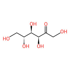 Sticker - chemical structure of d-fructose (C6H12O6)