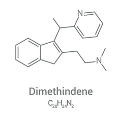 Wall Mural - chemical structure of Dimetindene (C20H24N2)