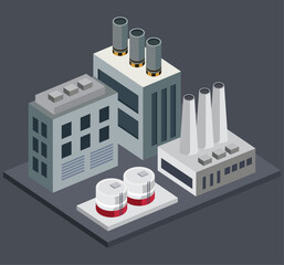 Sticker - industrial company isometric style