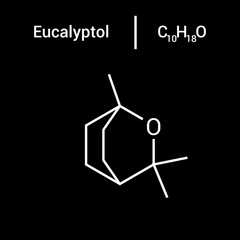 Poster - chemical structure of Eucalyptol (C10H18O)