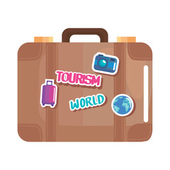 Wall Mural - travel suitcase with sticker