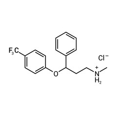 Sticker - chemical structure of fluoxetine hydrochloride (C17H19ClF3NO)