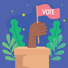 Sticker - hand voter in urn