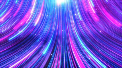 Wall Mural - Abstract colorful motion glow  light trail with multi-color particles background.