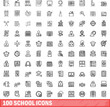 © ylivdesign - 100 school icons set. Outline illustration of 100 school icons vector set isolated on white background