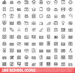 © ylivdesign - 100 school icons set. Outline illustration of 100 school icons vector set isolated on white background