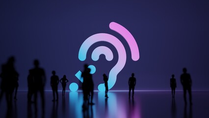 Sticker - 3d rendering people in front of symbol of assistive listening systems on background