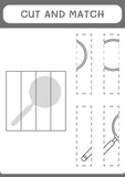 Fototapeta Sport - Cut and match parts of Magnifying glass, game for children. Vector illustration, printable worksheet