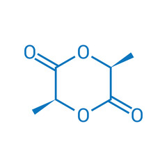 Sticker - chemical structure of L-lactide (C6H8O4)