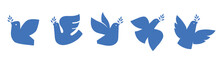 Dove Of Peace With Olive Branch Abstract Icons. Vector Illustration.